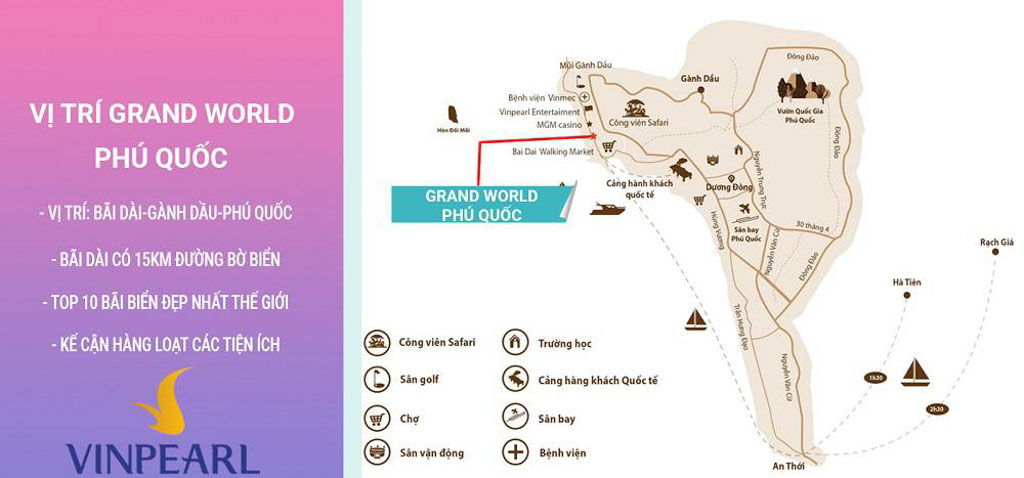 Vị trí Grand World Phú Quốc ở đâu? 