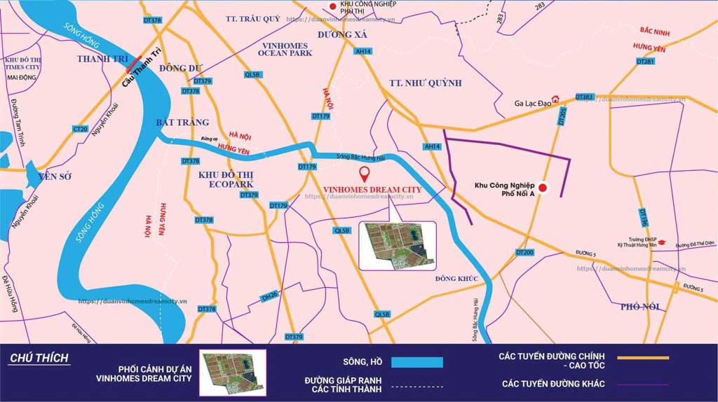 Vị trí Vinhomes Dream City Hưng Yên ở đâu? 