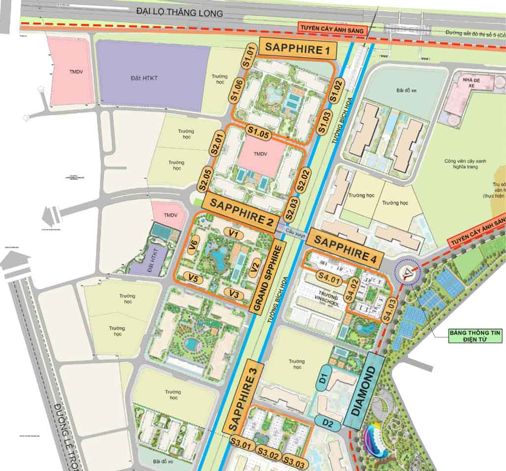 Vị trí Sapphire 2 Vinhomes Smart City ở đâu?
